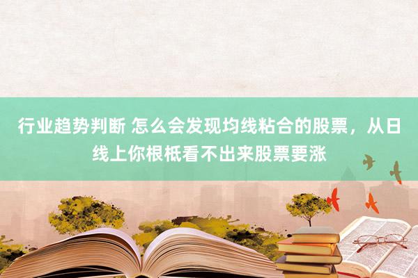 行业趋势判断 怎么会发现均线粘合的股票，从日线上你根柢看不出来股票要涨