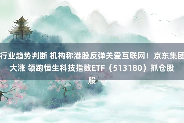 行业趋势判断 机构称港股反弹关爱互联网！京东集团大涨 领跑恒生科技指数ETF（513180）抓仓股