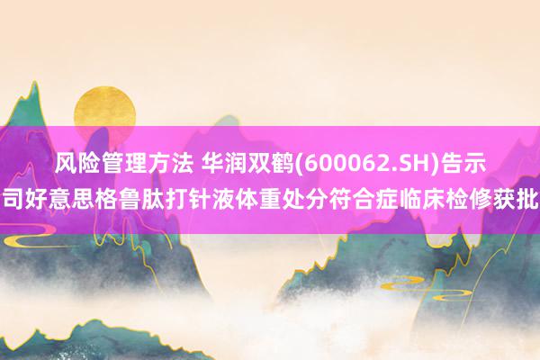 风险管理方法 华润双鹤(600062.SH)告示司好意思格鲁肽打针液体重处分符合症临床检修获批