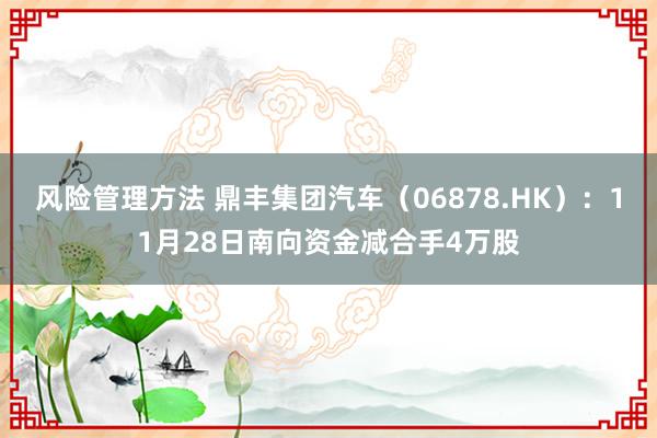 风险管理方法 鼎丰集团汽车（06878.HK）：11月28日南向资金减合手4万股