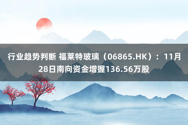 行业趋势判断 福莱特玻璃（06865.HK）：11月28日南向资金增握136.56万股