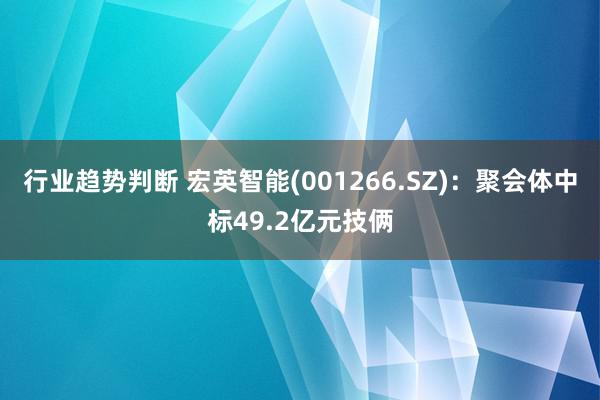 行业趋势判断 宏英智能(001266.SZ)：聚会体中标49.2亿元技俩