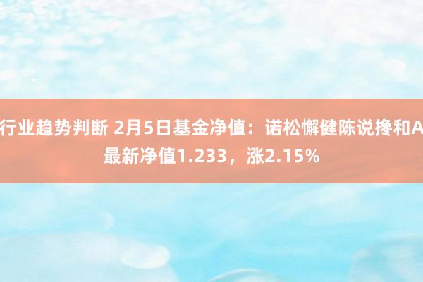 行业趋势判断 2月5日基金净值：诺松懈健陈说搀和A最新净值1.233，涨2.15%