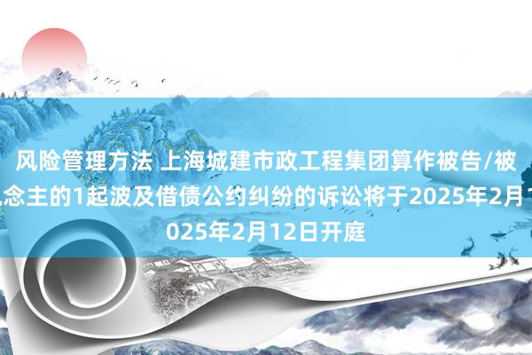 风险管理方法 上海城建市政工程集团算作被告/被上诉东说念主的1起波及借债公约纠纷的诉讼将于2025年2月12日开庭