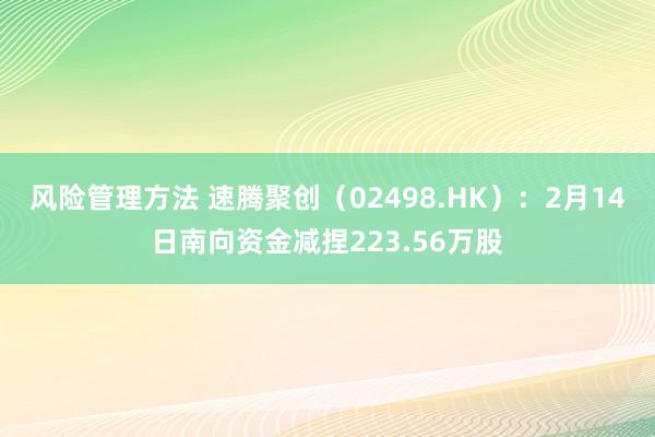 风险管理方法 速腾聚创（02498.HK）：2月14日南向资金减捏223.56万股